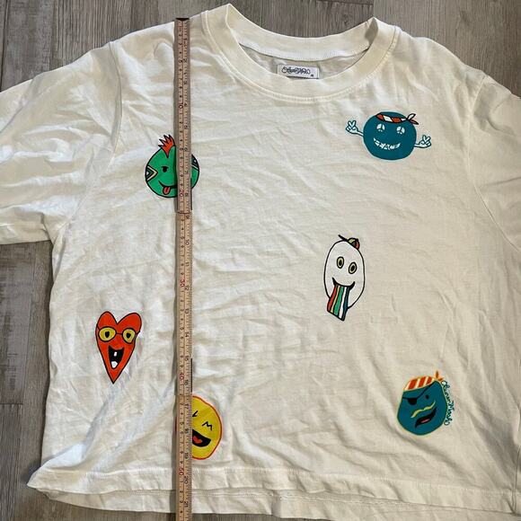 Lauren Moshi RUE COMIC EMOJIS cropped shirt size medium. - Picture 6 of 11